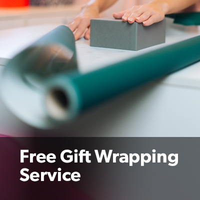We offer FREE Gift wrapping for gifts purchased in store We offer FREE Gift wrapping for gifts purchased in store
