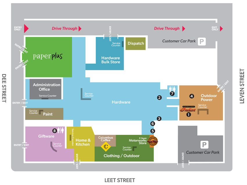 A map to help you find your way around our Invercargill Store 