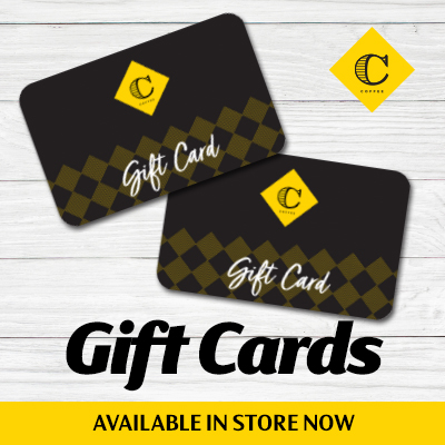 Why not give a Columbus Coffee Gift Card. Available in store now. 